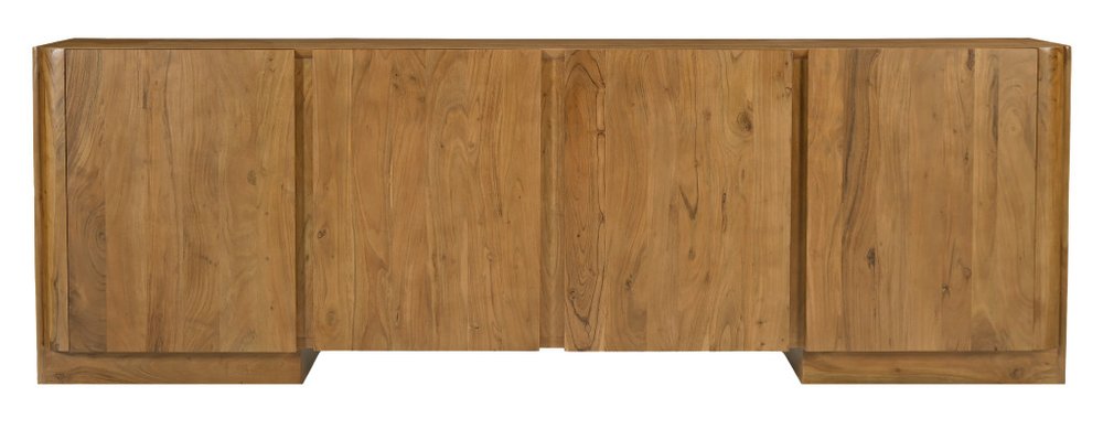 Tan Distressed Solid Wood Sideboard Soft Close with Four Doors - 96-inch