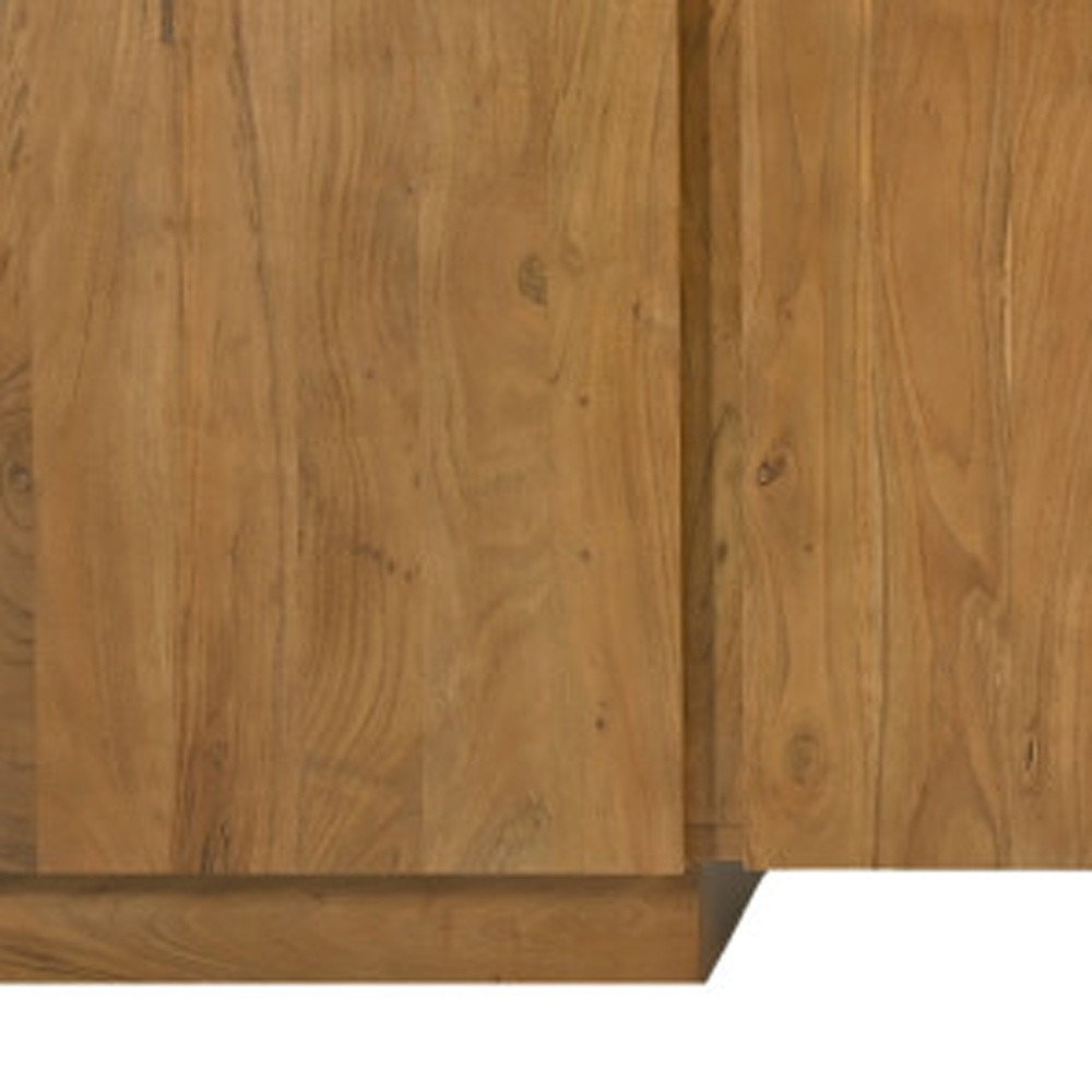 Tan Distressed Solid Wood Sideboard Soft Close with Four Doors - 96-inch