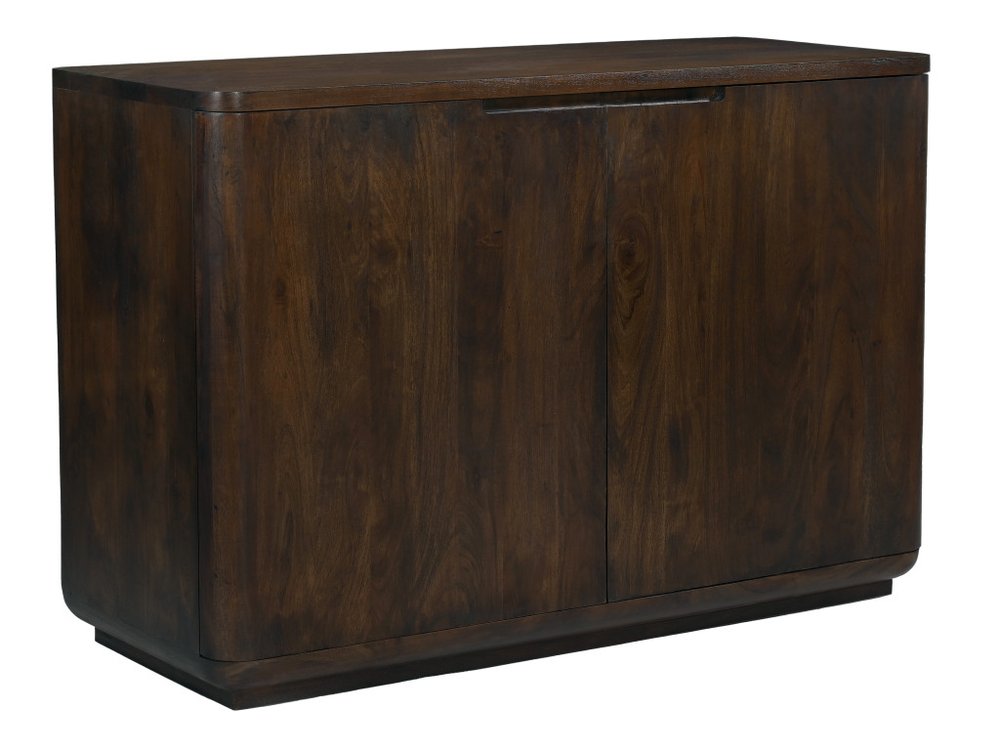 Dark Brown Distressed Solid Wood Sideboard with Two Doors - 48-inch