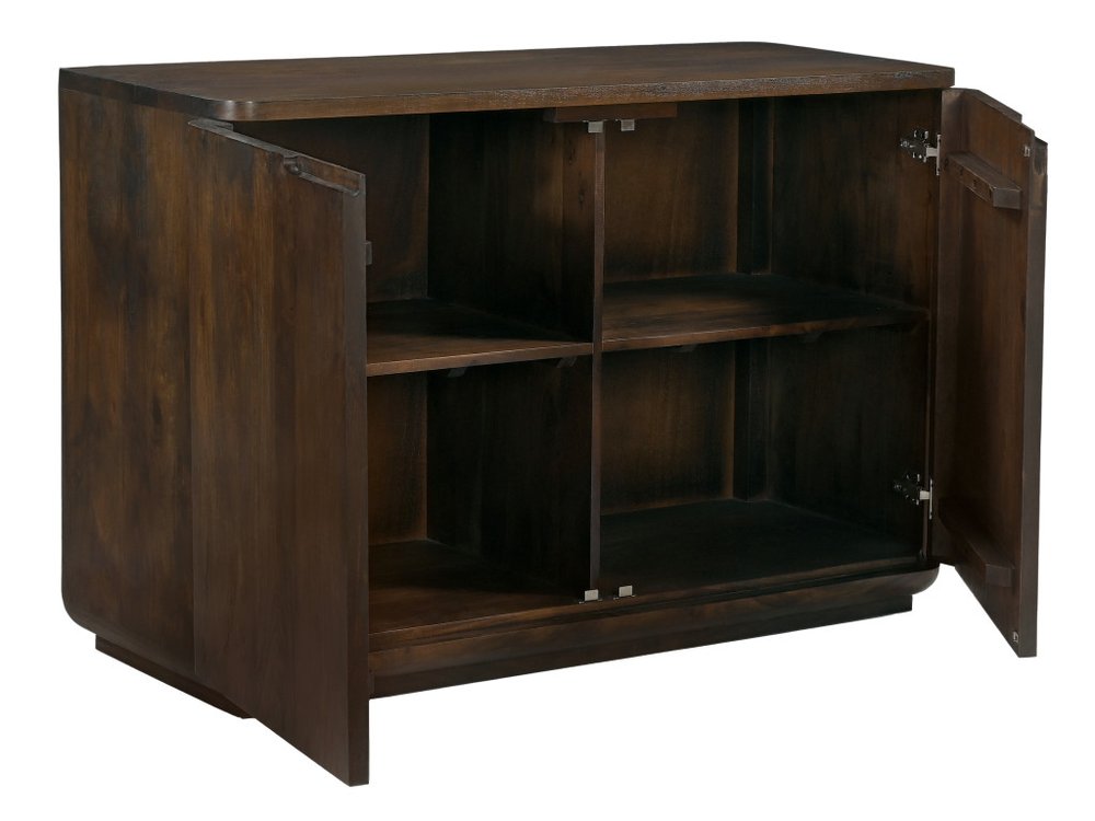 Dark Brown Distressed Solid Wood Sideboard with Two Doors - 48-inch