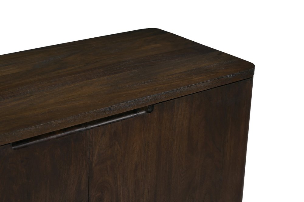 Dark Brown Distressed Solid Wood Sideboard with Two Doors - 48-inch