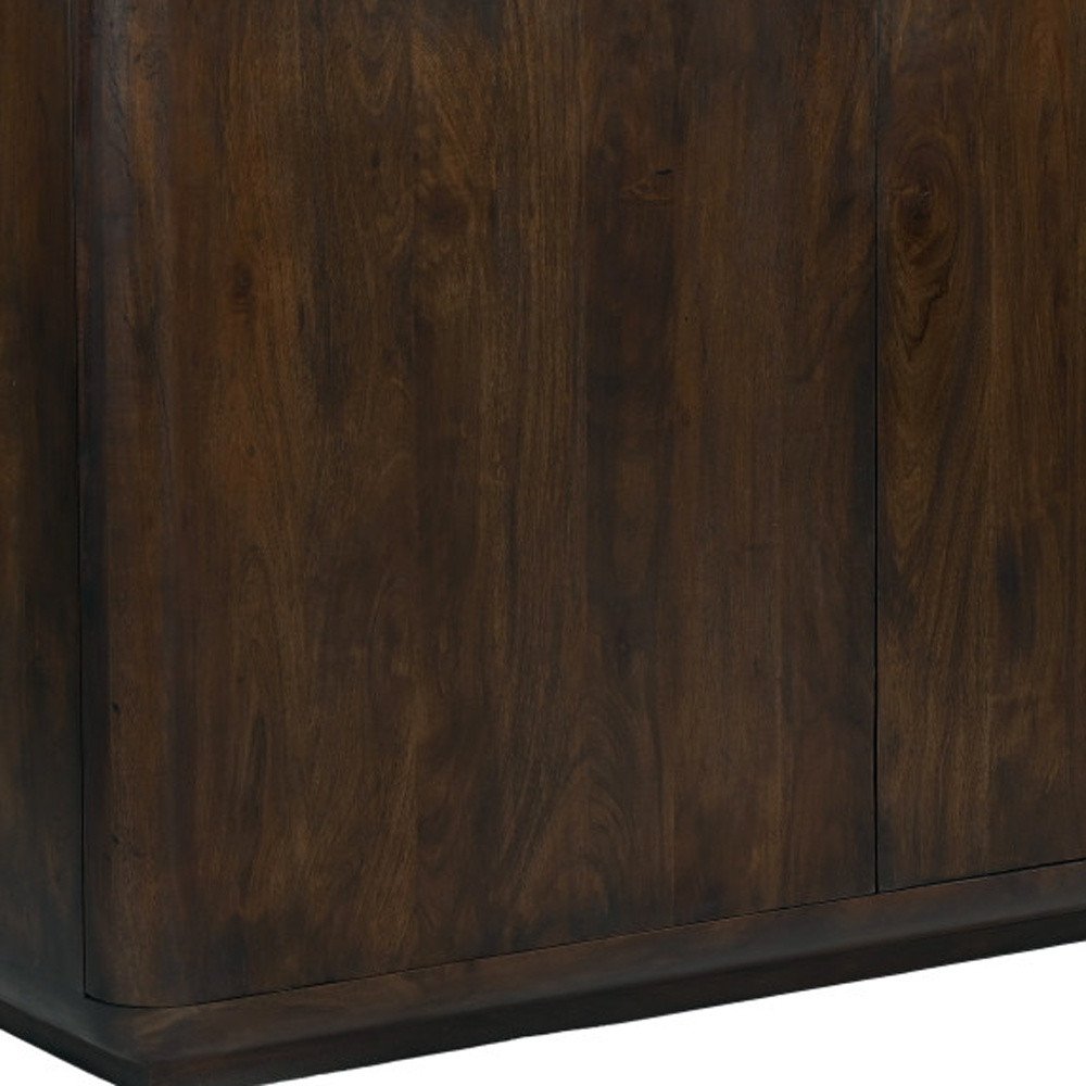 Dark Brown Distressed Solid Wood Sideboard with Two Doors - 48-inch
