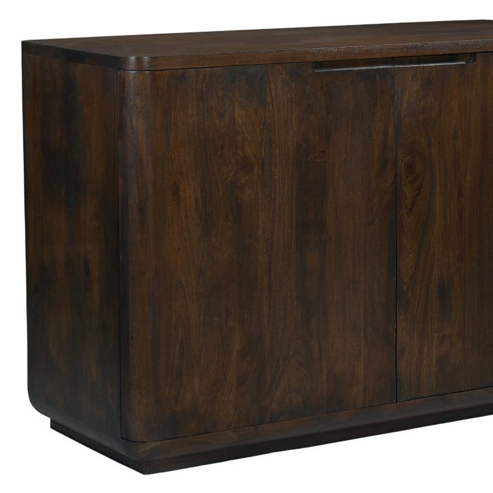 Dark Brown Distressed Solid Wood Sideboard with Two Doors - 48-inch