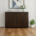 Dark Brown Distressed Solid Wood Sideboard with Two Doors - 48-inch