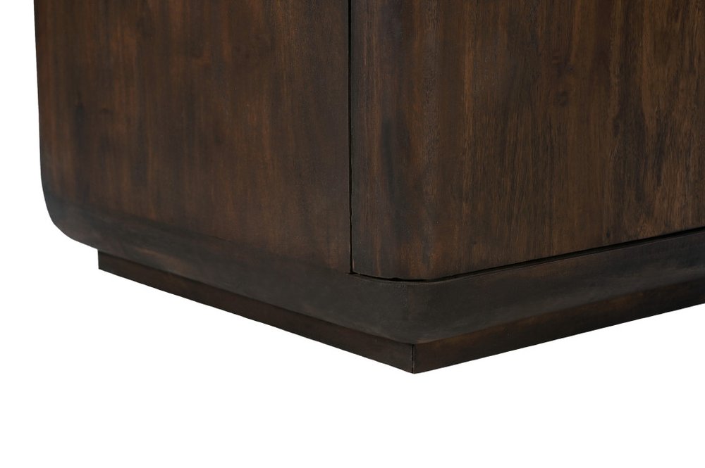 Dark Brown Distressed Solid Wood Sideboard with Four Doors - 72-inch