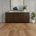 Dark Brown Distressed Solid Wood Sideboard with Four Doors - 72-inch