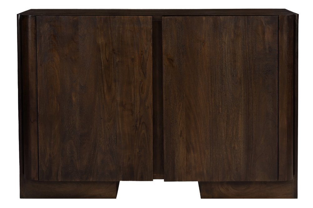 Dark Brown Distressed Solid Wood Sideboard Soft Close with Two Doors - 48-inch