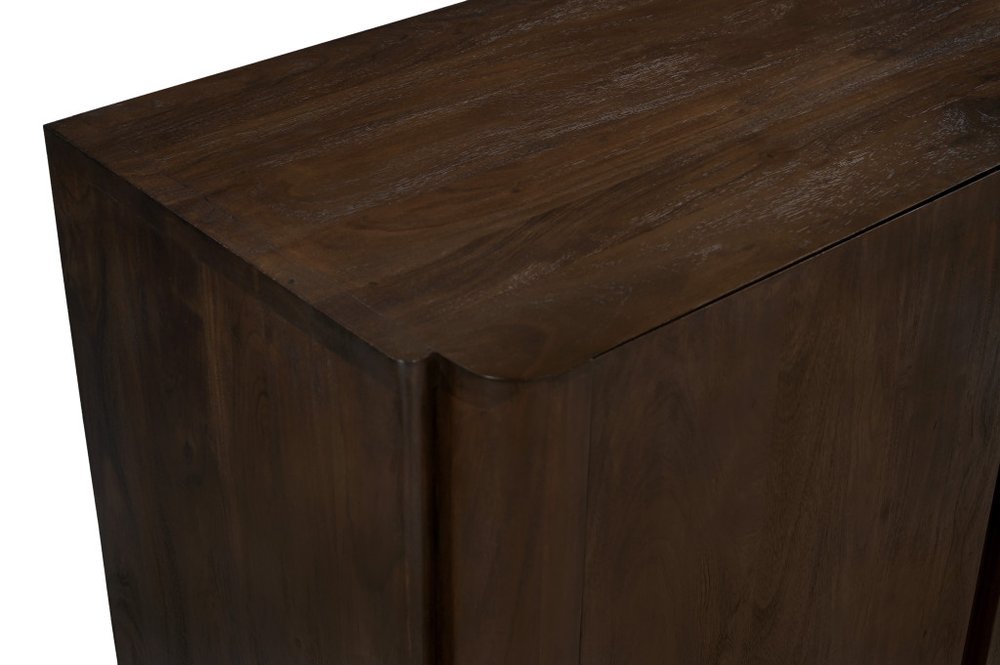 Dark Brown Distressed Solid Wood Sideboard Soft Close with Two Doors - 48-inch