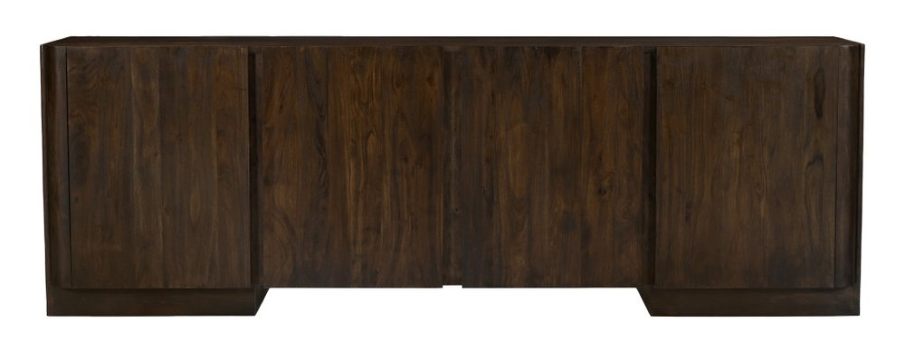 Dark Brown Distressed Solid Wood Sideboard with Four Doors - 96-inch