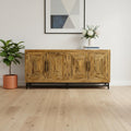 Natural Distressed Solid Wood Sideboard with Four Doors - 78-inch