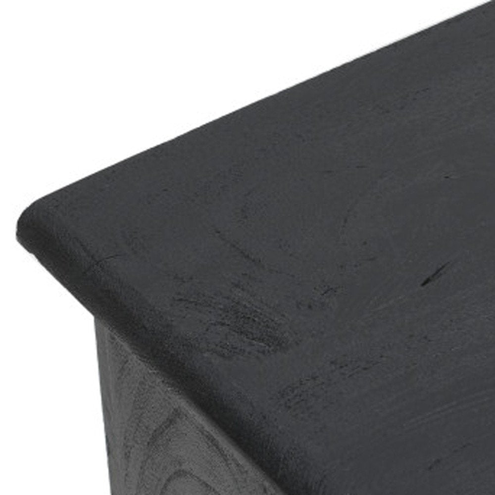 Black Distressed Solid Wood Sideboard with Two Doors - 34-inch