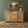 Natural Distressed Solid Wood Three Drawer Sideboard with Two Doors - 60-inch