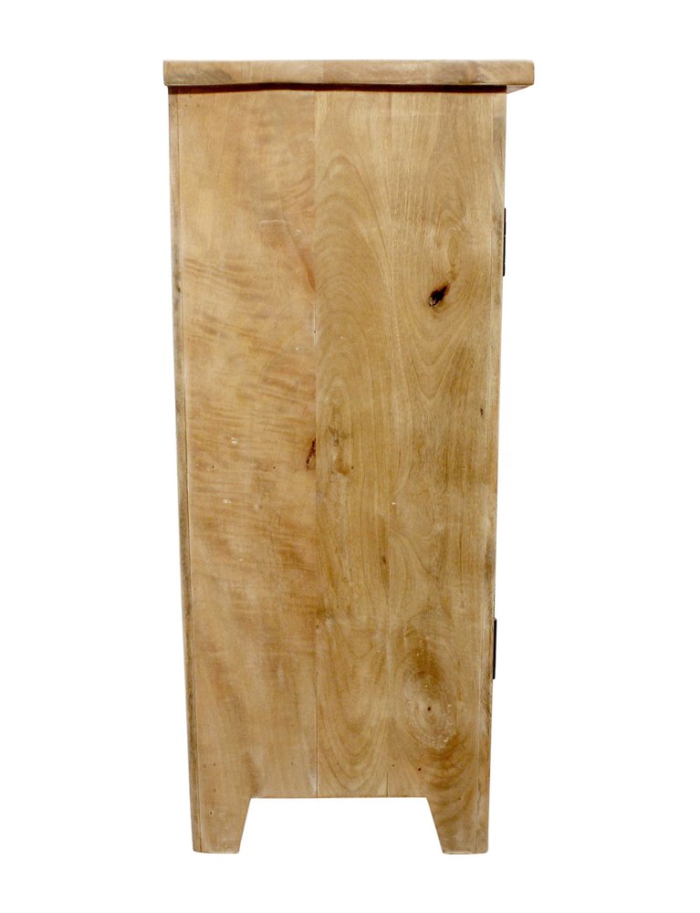 Natural Distressed Solid Wood Three Drawer Sideboard with Two Doors - 60-inch