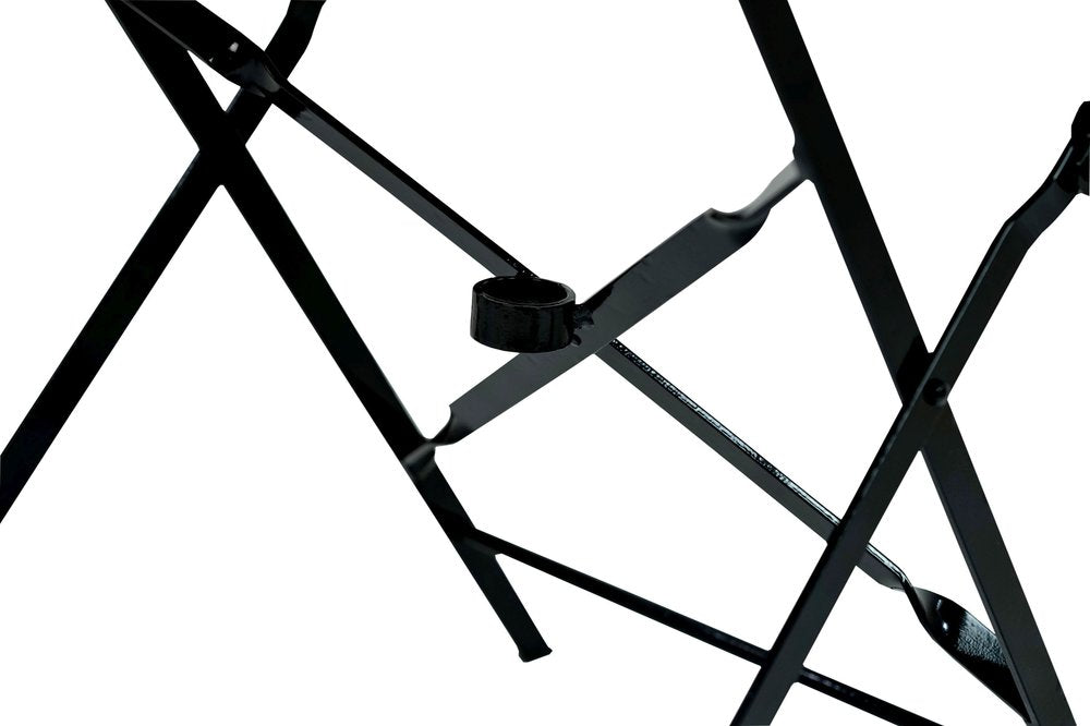 Black Rounded Aluminum Folding Outdoor Bistro Table with Umbrella Hole