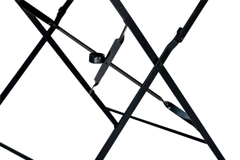 Black Rounded Aluminum Folding Outdoor Dining Table with Umbrella Hole