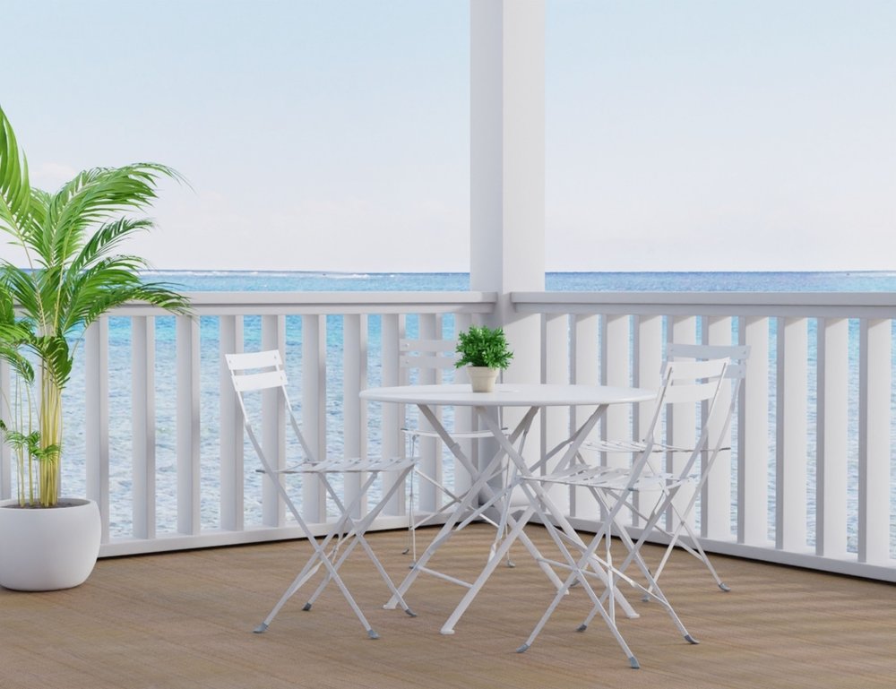 White Rounded Aluminum Folding Outdoor Dining Table with Umbrella Hole
