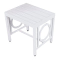 White Metal Outdoor Side Table - 16-inch