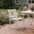 White Steel Geo Back Outdoor Arm Chair - 24-inch