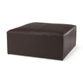 Brown Genuine Leather Cocktail Ottoman - 36-inch