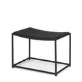 Black Solid Wood and Metal Footstool - 23-inch