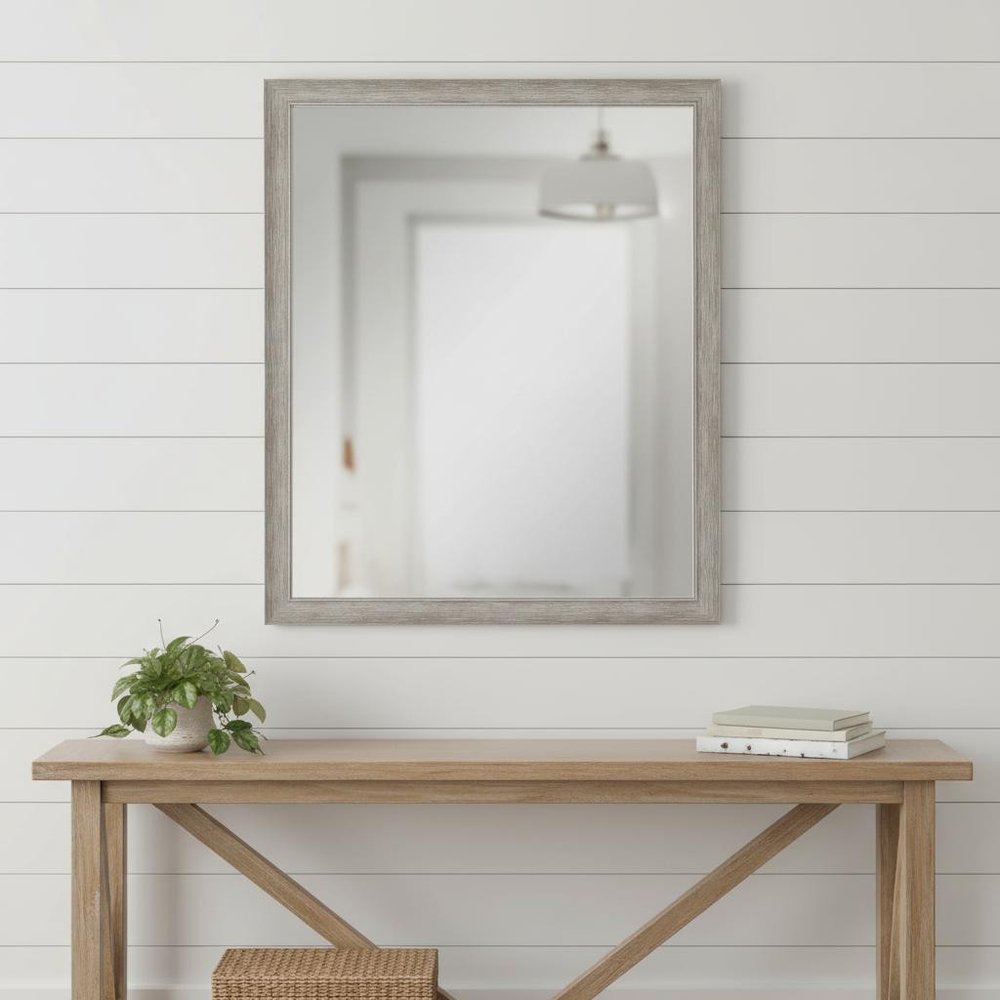Silver Framed Accent Mirror - 32-inch