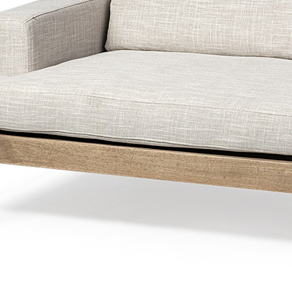 Beige Fabric Sofa with Black Legs - 95-inch