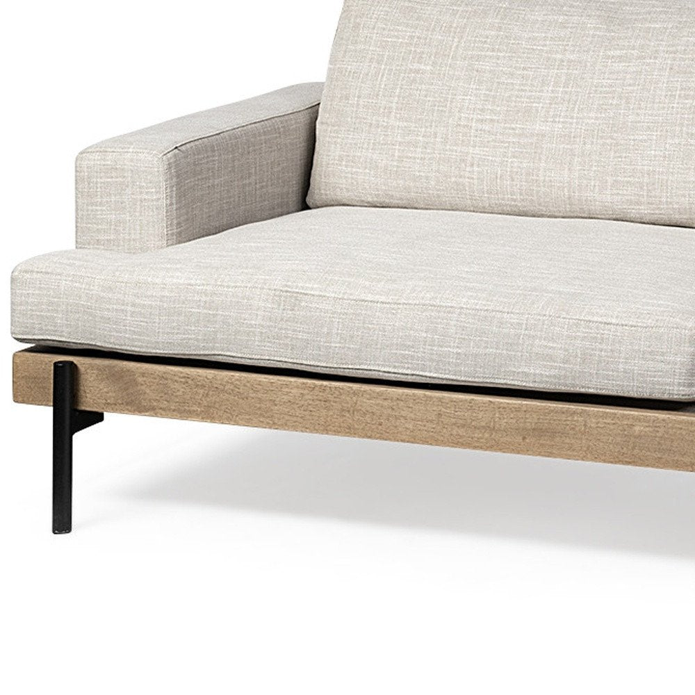Beige Fabric Sofa with Black Legs - 95-inch