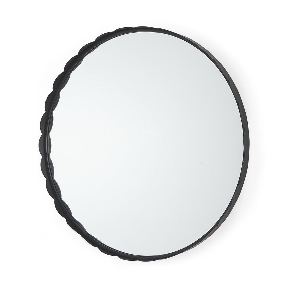 Black Metal Scalloped Framed Accent Mirror - 30-inch