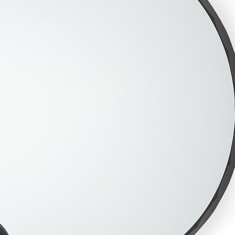 Black Metal Scalloped Framed Accent Mirror - 30-inch