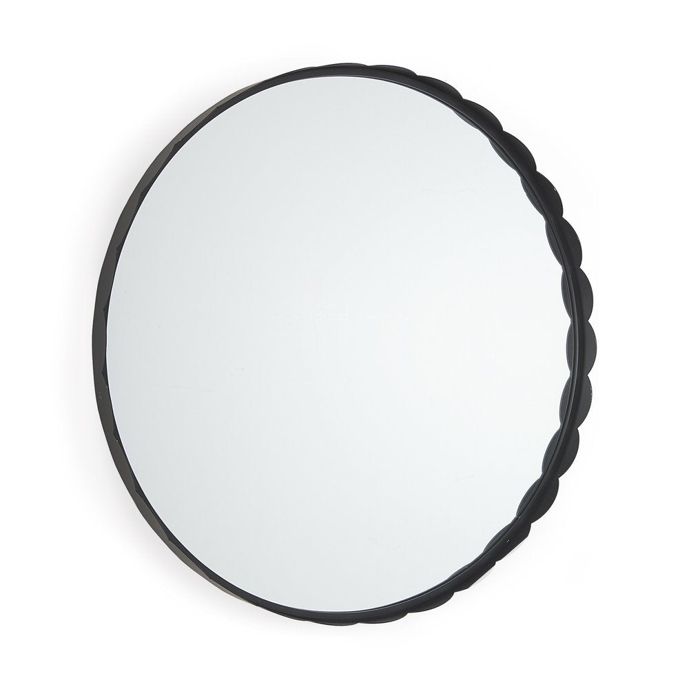 Black Metal Scalloped Framed Accent Mirror - 30-inch