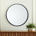 Black Metal Scalloped Framed Accent Mirror - 30-inch