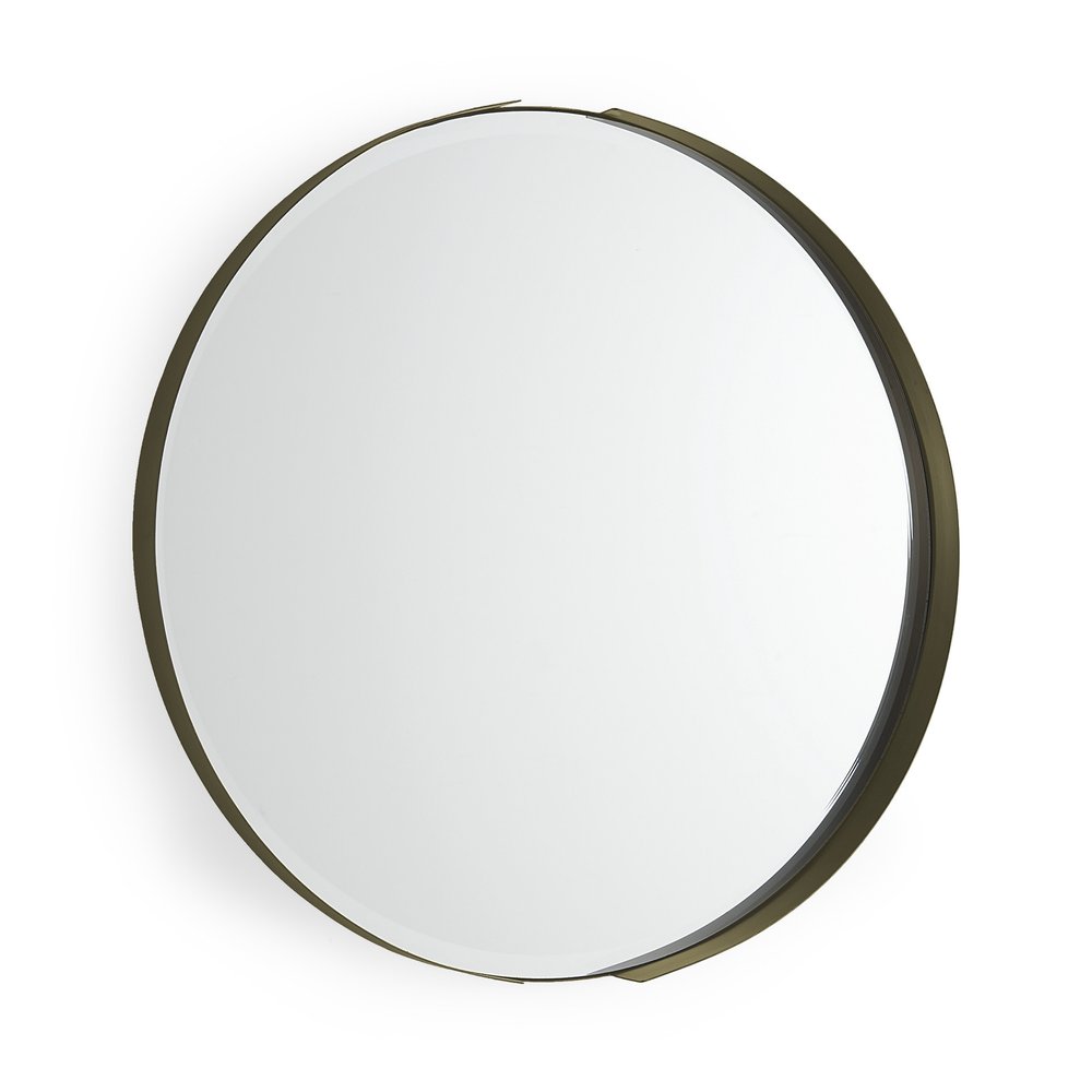 Gold Metal Round Framed Accent Mirror - 24-inch