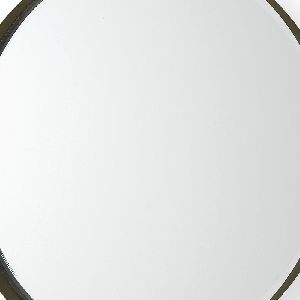 Gold Metal Round Framed Accent Mirror - 24-inch