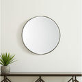 Gold Metal Round Framed Accent Mirror - 24-inch
