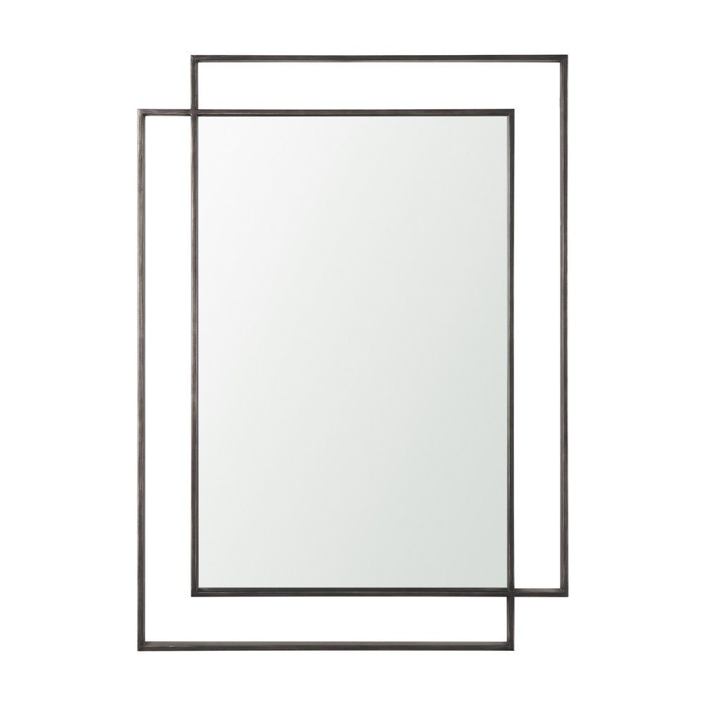 Gray Metal Double Frame Accent Mirror - 43-inch