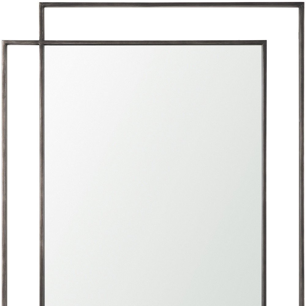 Gray Metal Double Frame Accent Mirror - 43-inch