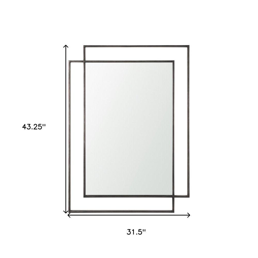 Gray Metal Double Frame Accent Mirror - 43-inch