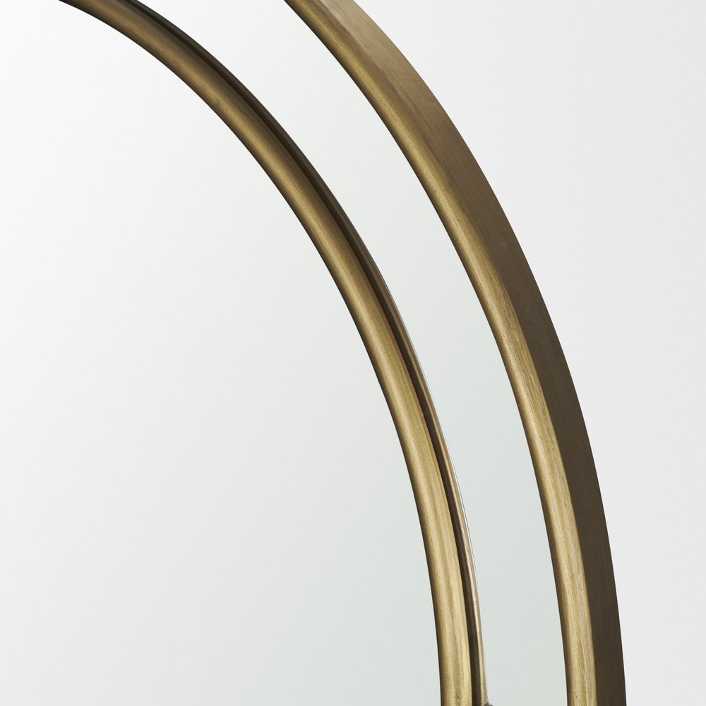 Gold Metal Double Arch Framed Accent Mirror - 48-inch