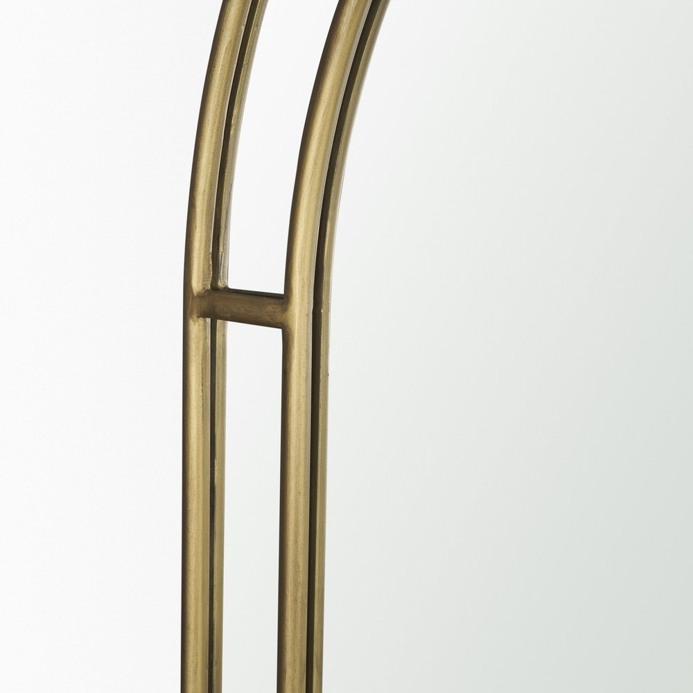 Gold Metal Double Arch Framed Accent Mirror - 48-inch