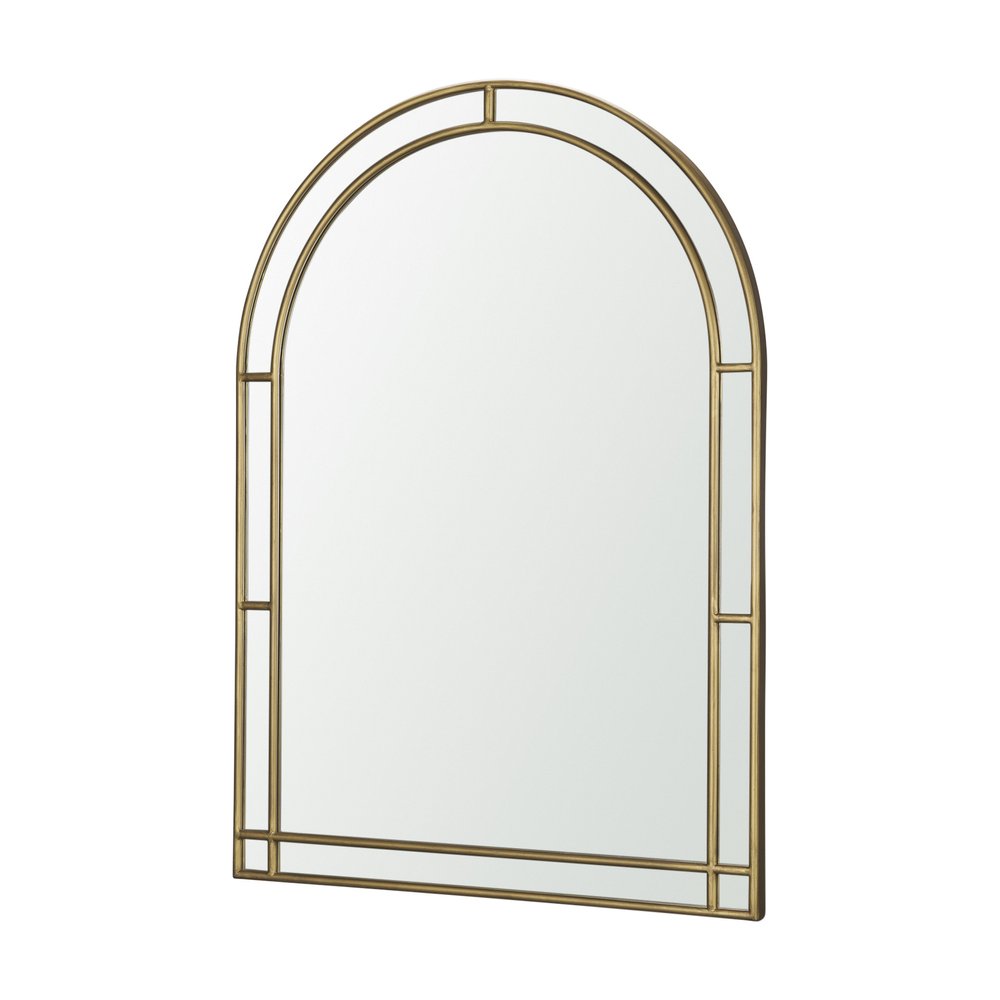 Gold Metal Double Arch Framed Accent Mirror - 48-inch
