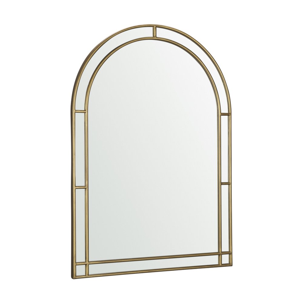 Gold Metal Double Arch Framed Accent Mirror - 48-inch