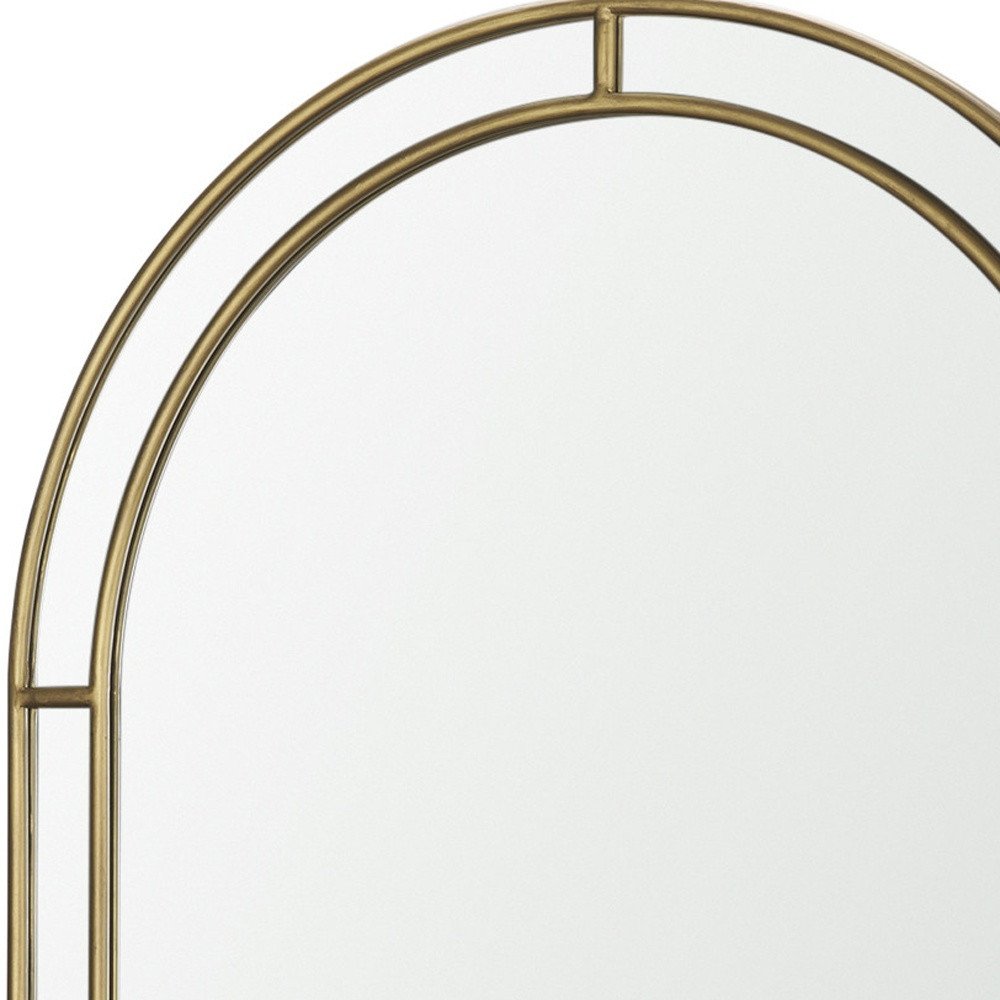 Gold Metal Double Arch Framed Accent Mirror - 48-inch