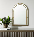 Gold Metal Double Arch Framed Accent Mirror - 48-inch