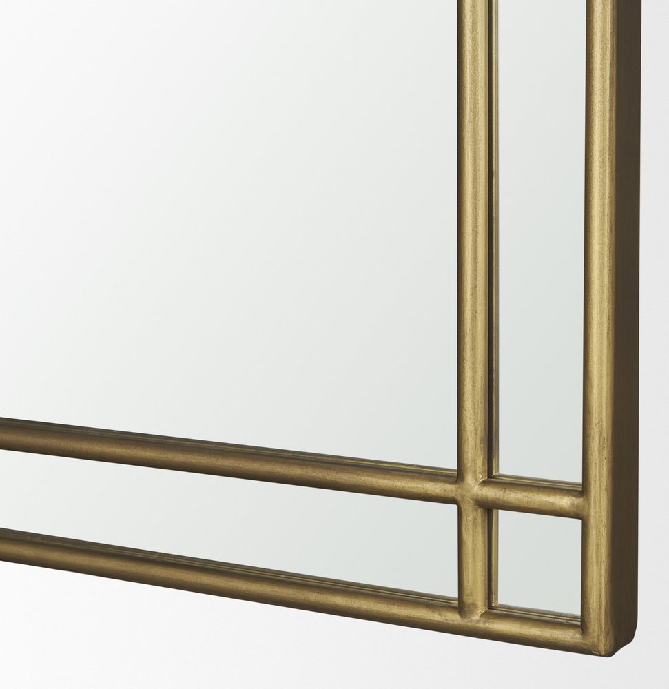 Gold Metal Double Arch Framed Accent Mirror - 48-inch