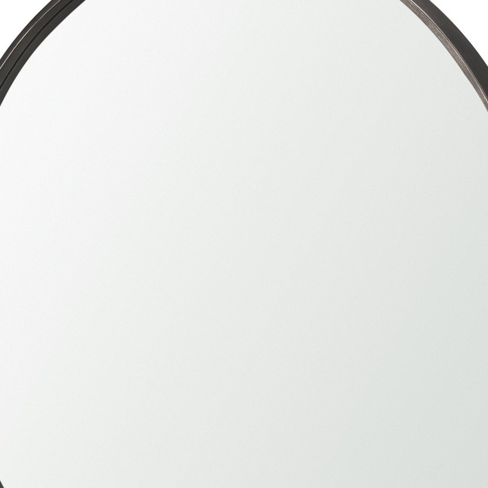 Gunmetal Metal Round and Rectangle Framed Accent Mirror - 38-inch
