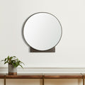 Gunmetal Metal Round and Rectangle Framed Accent Mirror - 38-inch