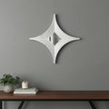 White Solid Wood Star Framed Accent Mirror - 17-inch