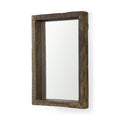 Brown Solid Wood Framed Accent Mirror - 18-inch