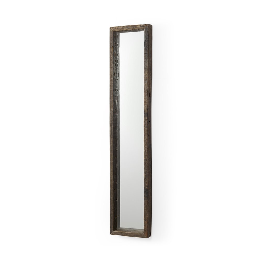 Brown Solid Wood Framed Accent Mirror - 59-inch
