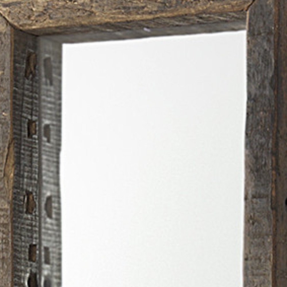 Brown Solid Wood Framed Accent Mirror - 59-inch